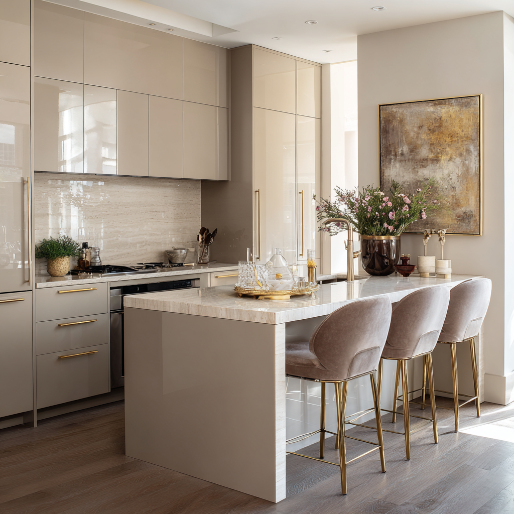 Soft Neutral Designer Kitchen